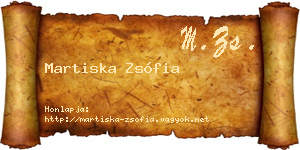 Martiska Zsófia névjegykártya